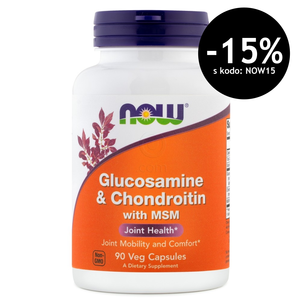 Glukozamin & Hondrotoin z MSM NOW, 90 kapsul